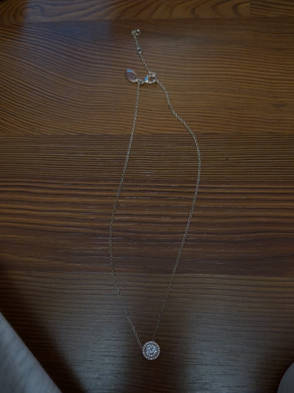 Sparkling Silver Halo Pendant Necklace - Women Jewelry